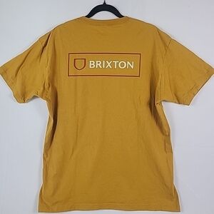 Brixton Men's Yellow Logo T-shirt Sz XL EUC